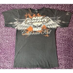 Vtg Y2K No Fear Skull Wings Affliction Inspired Black XL T-Shirt Short Sleeve